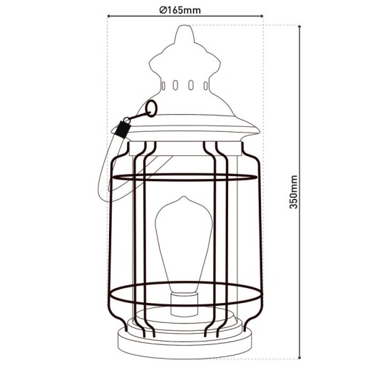 LED decorative solar light "Bruno" made of metal, glass and plastic, copper, with a firmly built-in LED, for outside