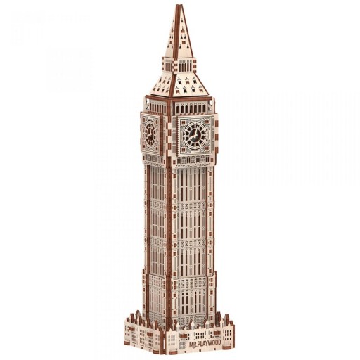 mr. Playwood 3D Wooden Puzzle, Big Ben, 10407, 9.5x9.5x36cm