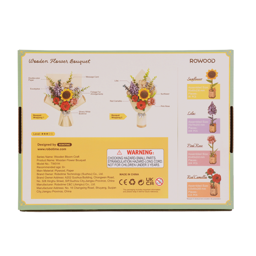 Robotime, DIY Houten Bloemenboeket/Flower Bouquet, TW01H,