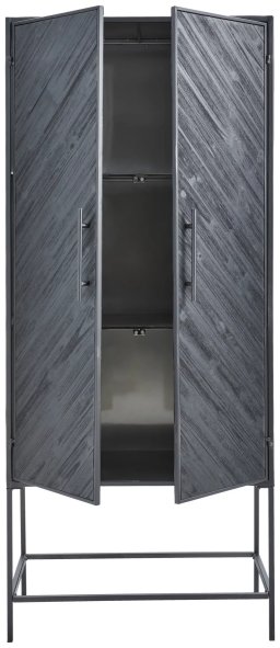 Rens Black Wooden Cabinet Metal Frame 2 Doors KD