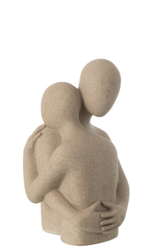 J-Line Bust Couple Cuddly Toy Resin Beige