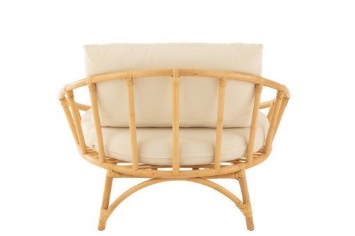 J-Line chair + cushion - jute/textile - natural/white