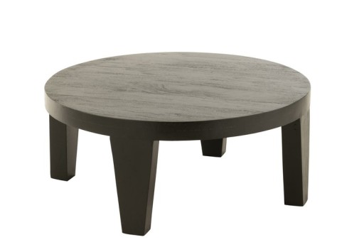 J-Line Coffee Table Round Mango Wood Matte Black
