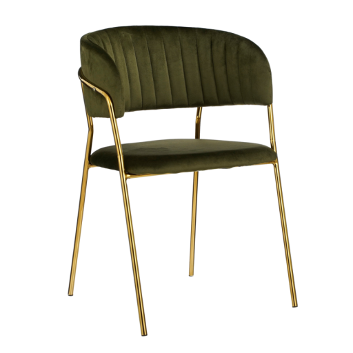 Moony Eetkamerstoel | Velours Chair | Donkergroen