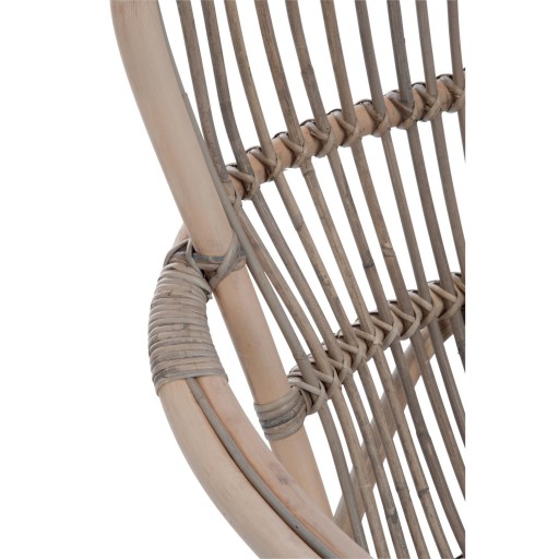 J-Line schommelstoel - rotan - grijs