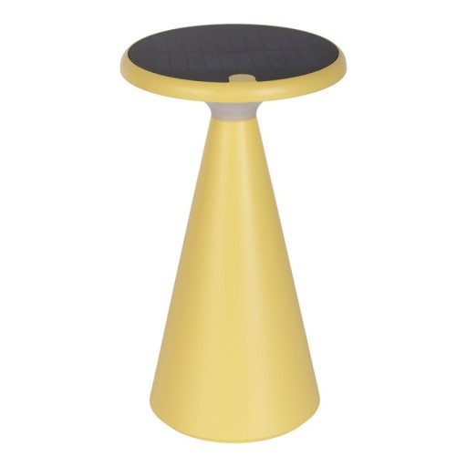 Solar battery table lamp "Palu" for outside and inside, made of plastic in yellow, 20 cm high