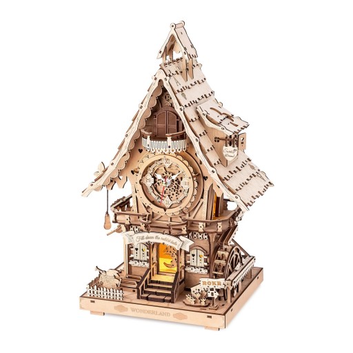 Robotime, 3D Houten Puzzel, Cuckoo Clock (Wood colour), LC901, 21x17x34 cm