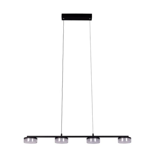LED pendant lamp "Cimo" made of metal and plastic in black, with integrated LED, length 96 cm