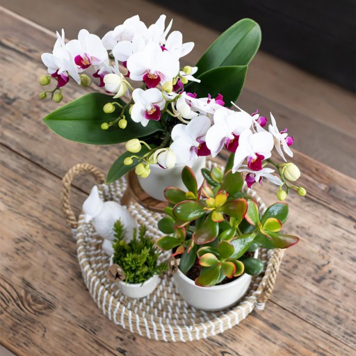 Kolibri Home | Decoratieschaal - Wit gevlochten dienblad Ø30cm