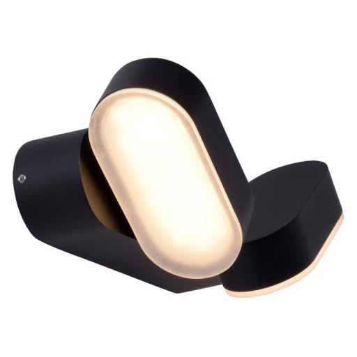 LED outer wall lamp "Motus" made of metal and plastic in black, with integrated LED