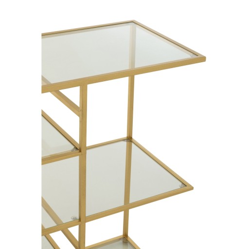 J-Line Console Ijzer/Glas Goudkleurig