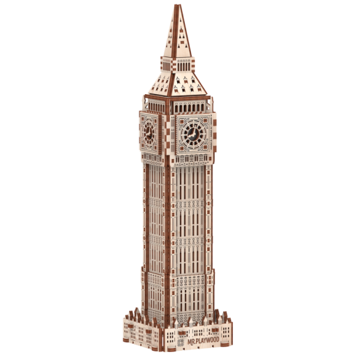 mr. Playwood 3D Wooden Puzzle, Big Ben, 10407, 9.5x9.5x36cm