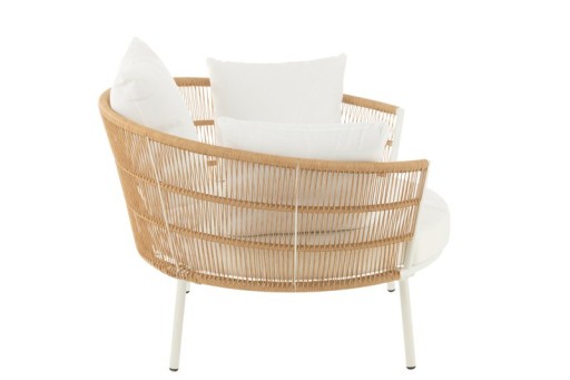 J-Line Chair Joa Metaal/Rattan Wit