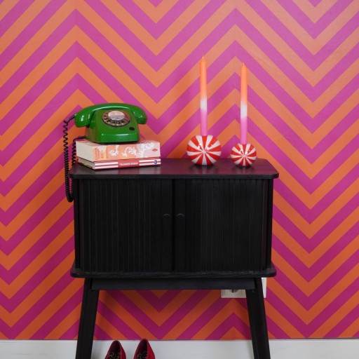 Kandelaar - Swirl - Dolomite - rood/roze - 10x10x10cm