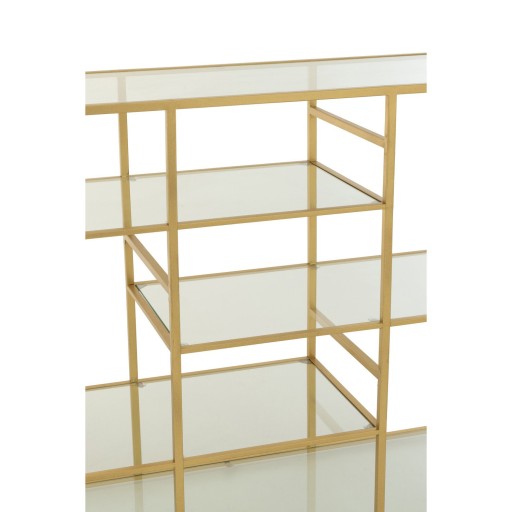 J-Line Console Ijzer/Glas Goudkleurig