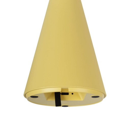 Solar battery table lamp "Palu" for outside and inside, made of plastic in yellow, 20 cm high