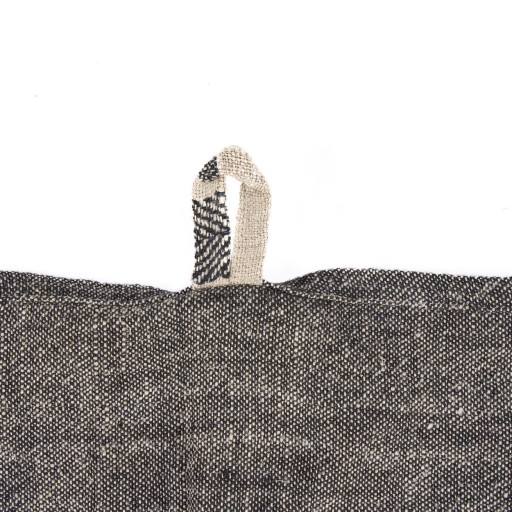 The Linen Smudge Keukenhanddoek - Naturel Zwart - 50x70