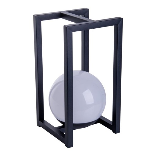 LED Dekoleuchte KALI für Balkon und Terrasse, Deko Tischlampe aus Metall und Kunststoff in Schwarz,, fest verbaute LEDs, 30 x 16 x16 cm