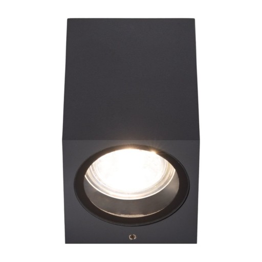 Outside wall lamp "Cubus", made of metal and glass in anthracite, GU10 socket
