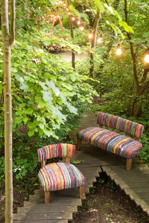 J-Line Sofa 2 Persons Chindi Wood/Textile Mix