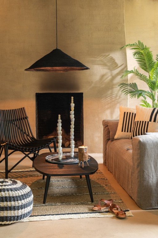 J-Line chair Rattan - jute - black