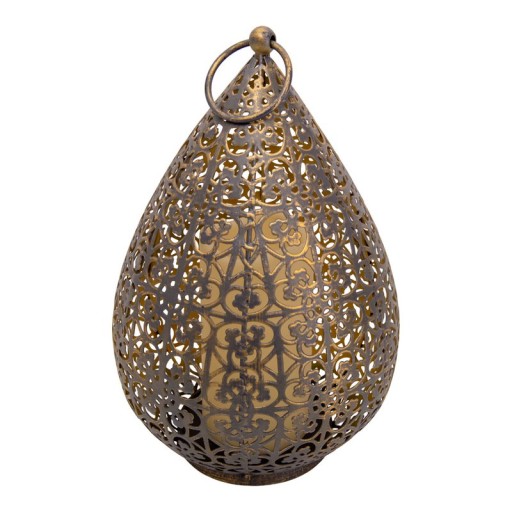 LED decol light 27.8 cm high in antique gold, for outside, made of metal and plastic, with integrated LED