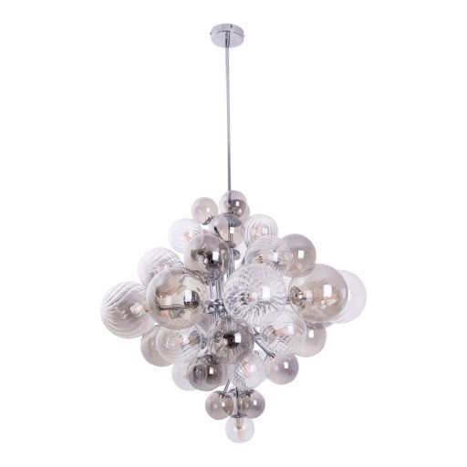 Pendelleuchte "SPHERE" Ø 75cm, au s Metall und Glas mit verschiedenen Strukturen, Beleuchtung für Wohnzimmer, Esszimmer oder Büro.