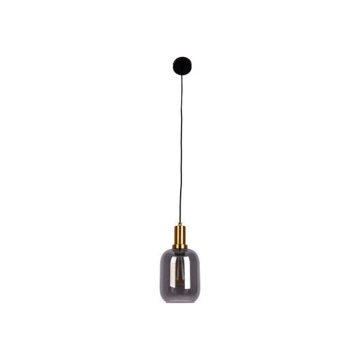 1-pendelende lamp "fumo", hanglamp gemaakt van metaal en glas in zwart, met E14-aansluiting, voor eetkamer, woonkamer, gang of kantoor, hangende lamp 150 x 20 cm