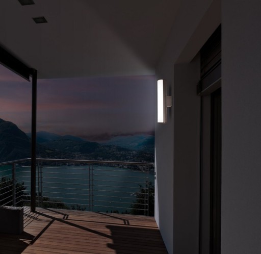 LED wall lights "flair", 30cm made of gray metal and plastic, with integrated LED