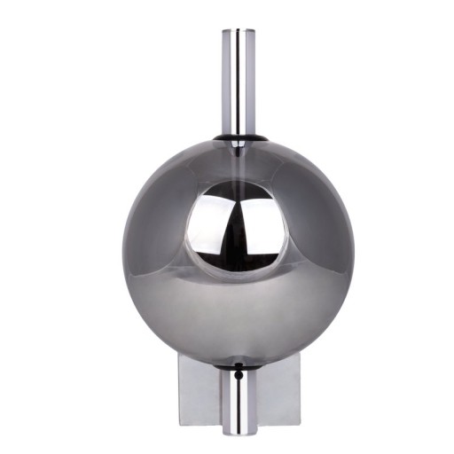 LED Wandleuchte "NOVA" chrom aus Metall und Rauchglas, mit integrierter LED, 31,3 cm hoch