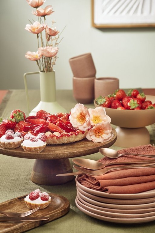 Tallo Cake stand - H10 x Ø30 cm - 100% FSC Mango wood - Dark brown