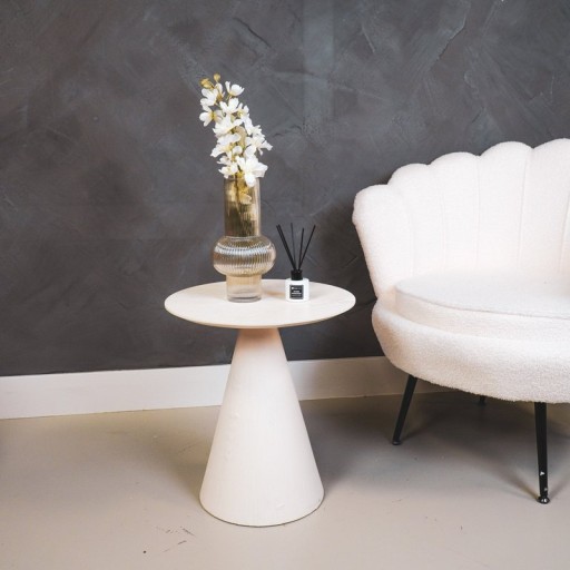 Side Table - Round- MDF - Sand - 40x40x44cm