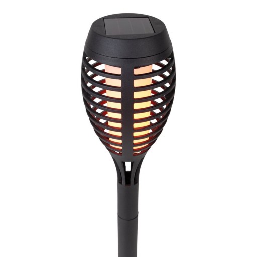 3 Set LED earth spit "torch" 58 cm made of gray plastic, with integrated LED, solar light for outside