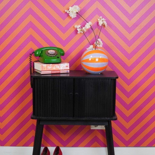 Vaas - Flower Vase Swirl - Orange/Lilac - 20x20x17cm