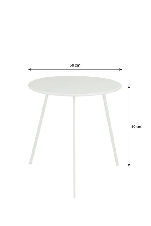 Seatle side table outside - H50 x Ø50 cm - Metal - White