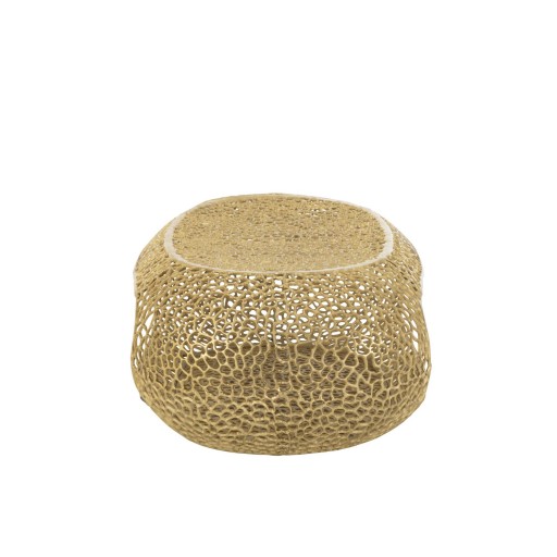 J-Line Salon Table Ovaal aluminium goud bevlekte groot