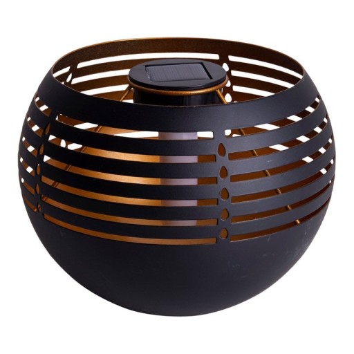 LED decorative-solar table light, 16 cm high for outside, made of black metal and plastic, with integrated LED