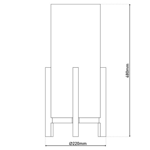 Ackitical lamp "Madita" 48 cm high, in white/nature, with integrated LED, dimmable with touch sensor