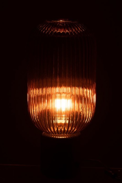 J-Line tafellamp Yufo Lang - glas/marmer - rood/zwart