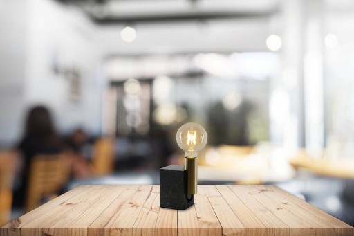 Marmortischleuchte "GEMMA" 16 cm hoch, aus Marmor und messingfarbenem Metall, E27-Fassung, Beleuchtung für Esszimmer, Wohnzimmer, Diele oder Büro