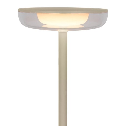 Cordless tablet light "Pasi" for outside and inside, made of metal and plastic in beige, dimmable, with touch and memory function, approx. 26 cm high