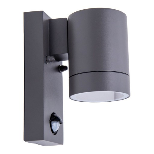 Outside wall lamp "Romb" with motion detector, anthracite -colored aluminum, timer, changeable lamp, 7 x 12.5 x 16.4 cm