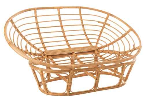 J-Line Rattan sofa - with cushion - jute/textile - natural