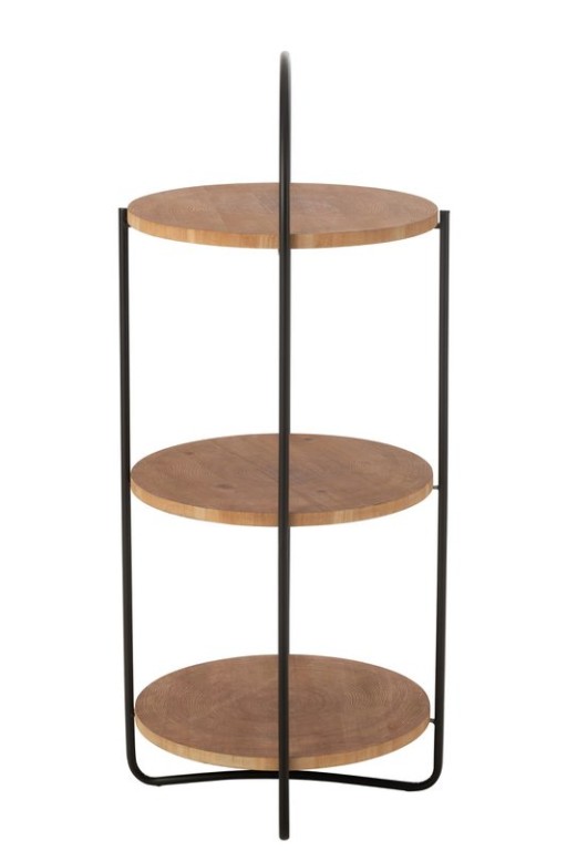 J-Line Rack Mia MDF/Iron Natural Black