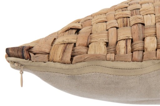 J-Line cushion Square 1 Side - wicker/textile - natural - small