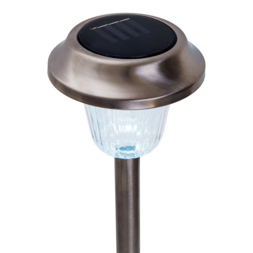 6er Set LED Außenleuchte "Gustav" mit Erdspieß, Edelstahl und Acryl, mit fest verbauten LEDs in kaltweiß, 39 cm hoch