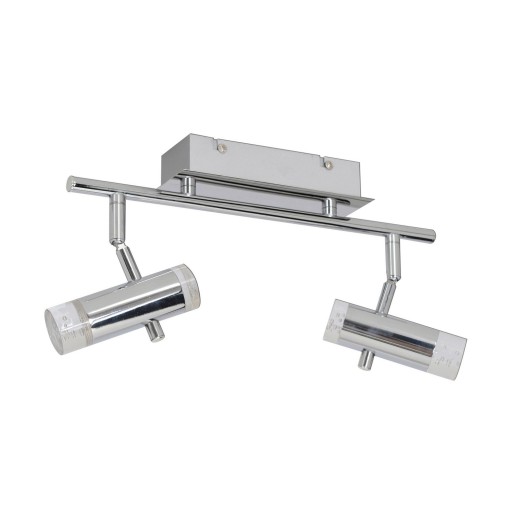 LED -plafondlamp "Garda" 34 cm lang, met geïntegreerde LED's, gemaakt van chroom -gekleurd metaal en acryl