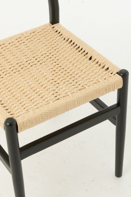 J-Line Chair Lap Beechwood/Rope Black