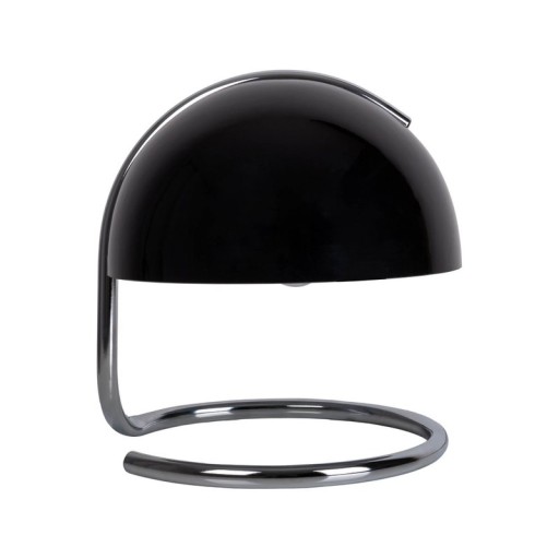 Table lamp "Burano" black, approx. 25 cm high, Ø 23.5 cm, made of chrome -colored metal and black glass, E27.