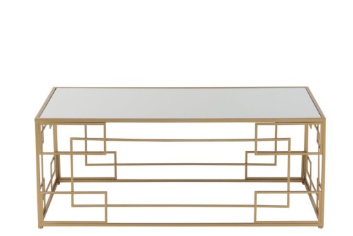 J-Line coffee table Lines - metal/glass - gold